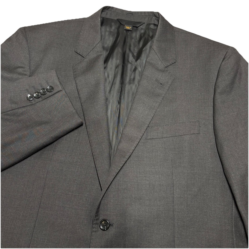 Baroni Couture 44R Super 150's Wool Dark Charcoal 2‎ Button Blazer Suit Jacket